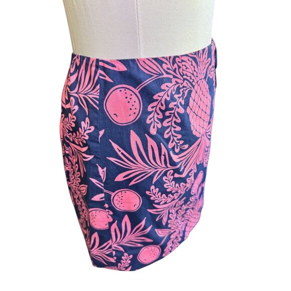 Lilly Pulitzer Womens Pink & Navy Pineapple Print Skirt Size 2 - Picture 6 of 8